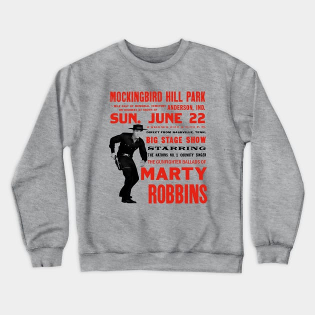Marty Robbins Concert Poster Crewneck Sweatshirt by malamaya